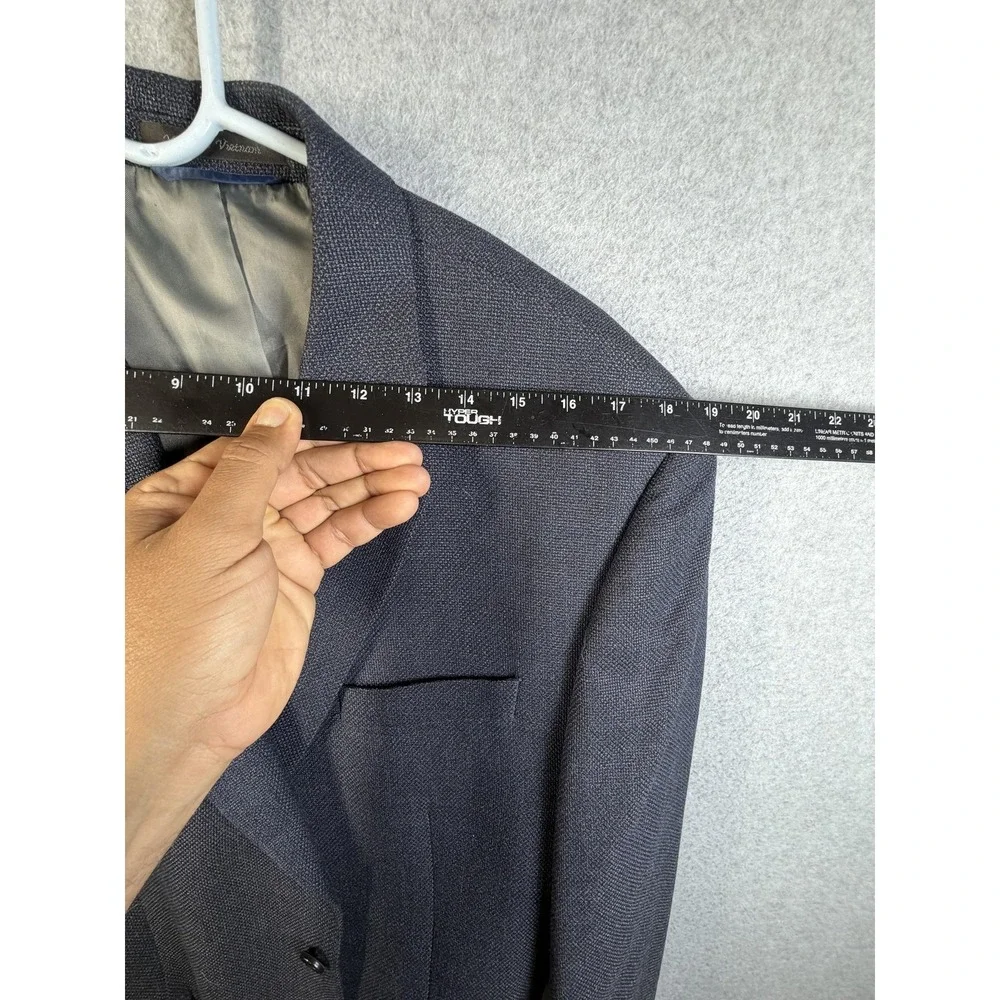 IZOD Blazer Mens 44R Navy Textured Rayon Blend‎ Sport Coat Jacket New Formal
